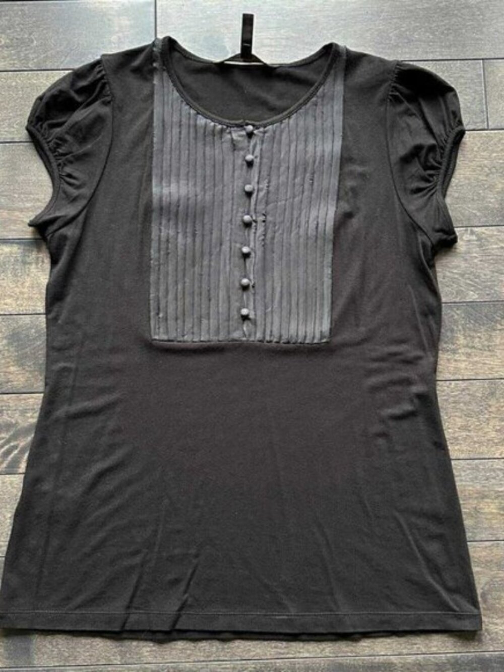 BCBG Tuxedo Mixed Media Tee